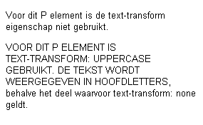Voorbeeld text-transform