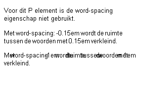 Voorbeeld word-spacing